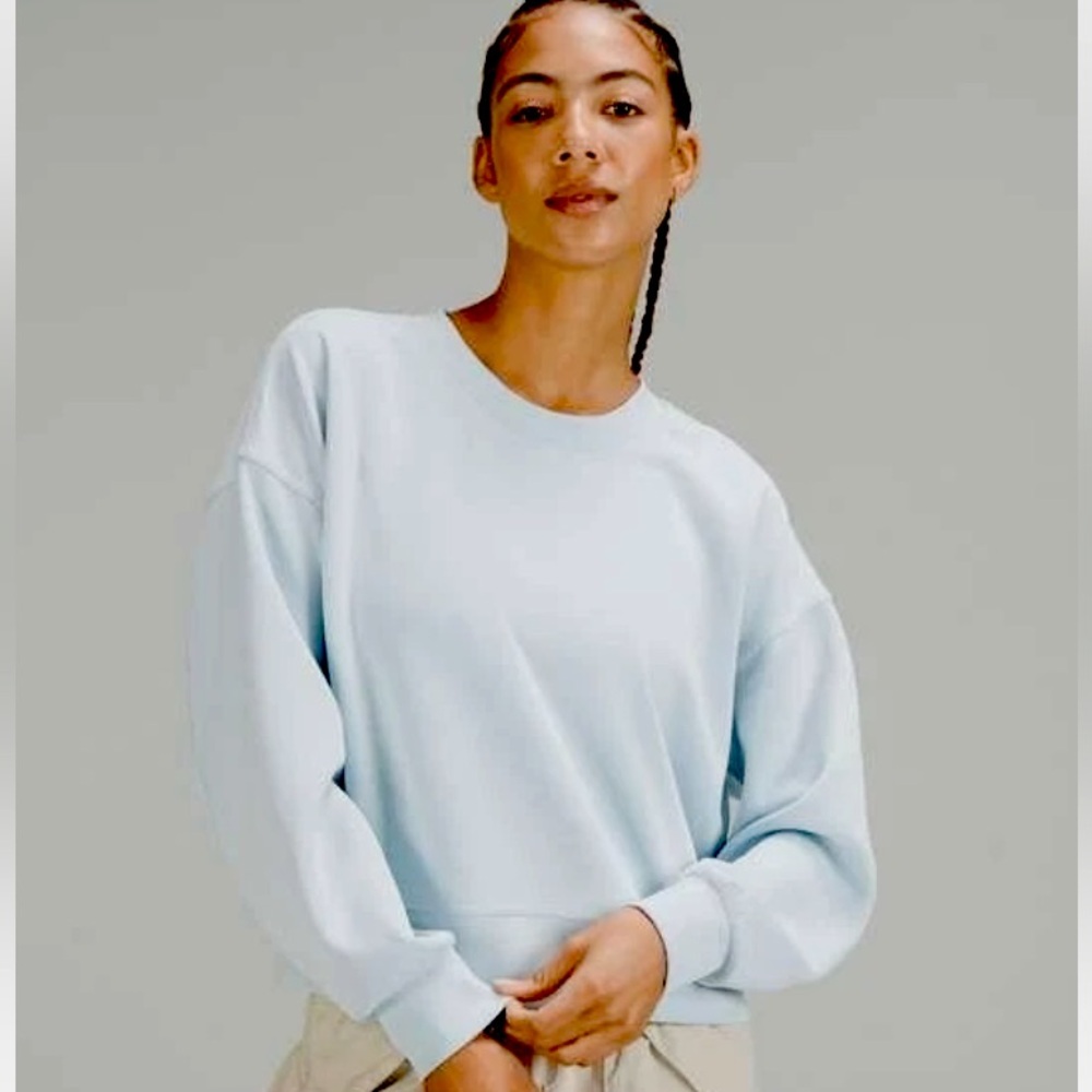Lululemon Softstreme Perfectly Oversized Cropped Crew Powder Blue
